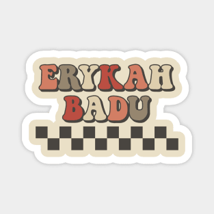 Erykah Badu Checkered Retro Groovy Style Magnet