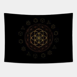 Sacred Geometry Flower of Life Platonic Tapestry