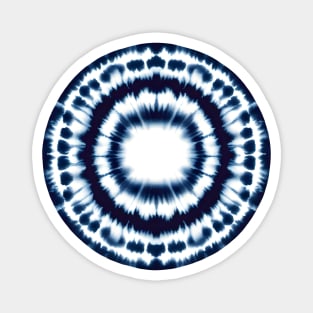 Indigo Blue and White Shibori pattern Circle Magnet