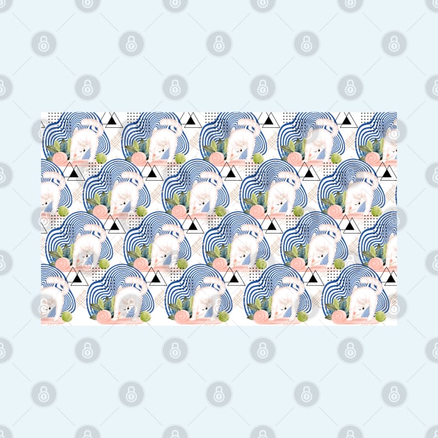 Yoga Sporty Cat Pattern by LaartStudio