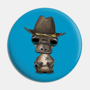 Cute Baby Platypus Sheriff Pin