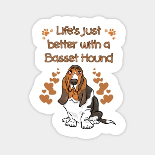 Life is Better with a Basset Hound Magnet