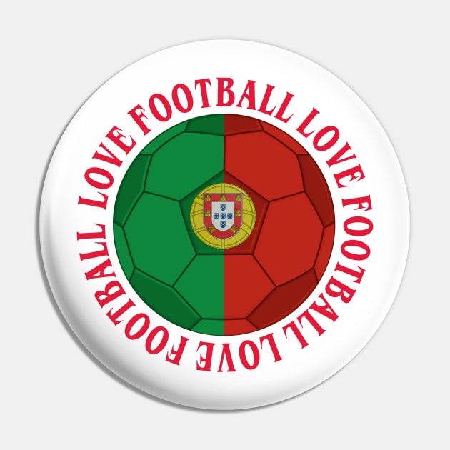 PORTUGAL- Portuguese Cross Football Soccer Icon Pin by IceTees