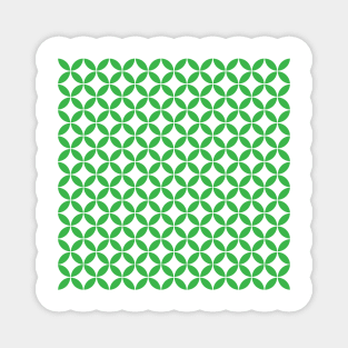 Retro Circles and Diamonds Green 5 Magnet