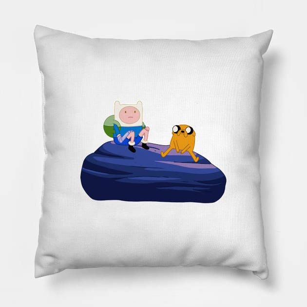 Finn and Jake on a rock Pillow by maxtrology