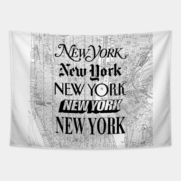 New York New York Tapestry by MotivatedType