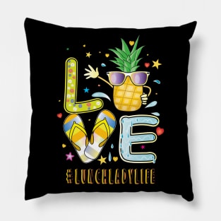 Love lunchlady Life Pineapple Sunglasses Flip Flop Pillow