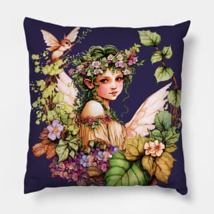 Flower Garden Fairy Women Gardener's Fantasy Pillow