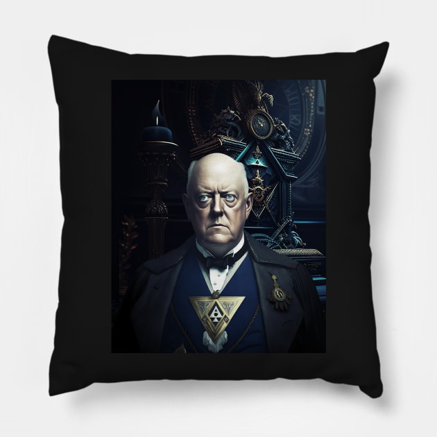 Aleister Crowley Freemason Occult Compass and Square Pillow by hclara23