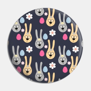 Cute Bunnies and colorful eggs - easter pattern Pin