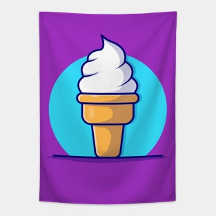 Ice Cream Cone Cartoon Vector Icon Illustration (10) Tapestry