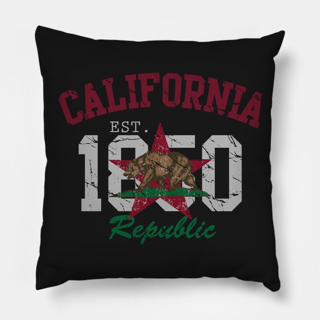 Retro California Republic 1850 Pillow by E