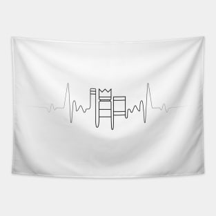 Kubb Heartbeat (BLACK) Tapestry