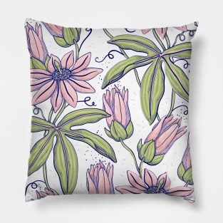 Pressed Pink Flower Watercolor Pillow