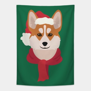 Christmas Pembroke Corgi Dog Face Tapestry