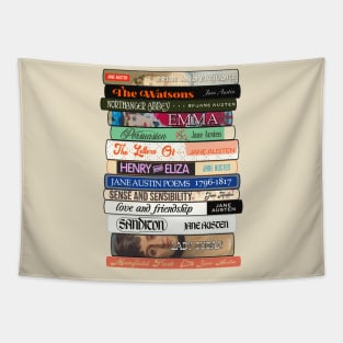 Jane Austen Books Stack Tapestry