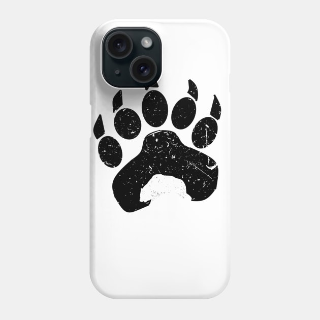 Bear Paw Silhouette [Black Design] Phone Case by The Bear Paw 