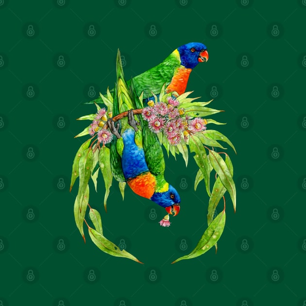 Rainbow Lorikeets Native Wreath by Pip Tacla