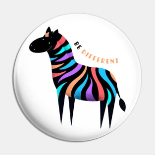 Colourful zebra illustration Pin