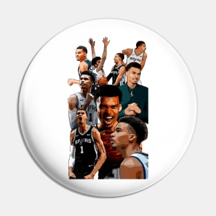 Wembanyama Basketball Art Pin