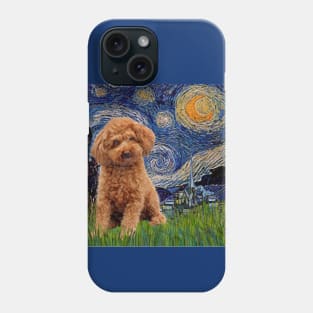 Starry Night (Van Gogh) Adapted to Feature a Toy Apricot Poodle Phone Case