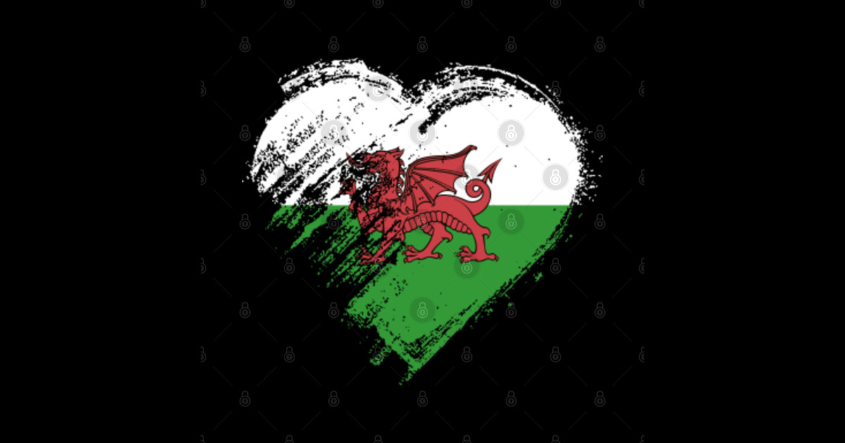 Grungy I Love Wales Heart Flag Wales Posters and Art Prints TeePublic