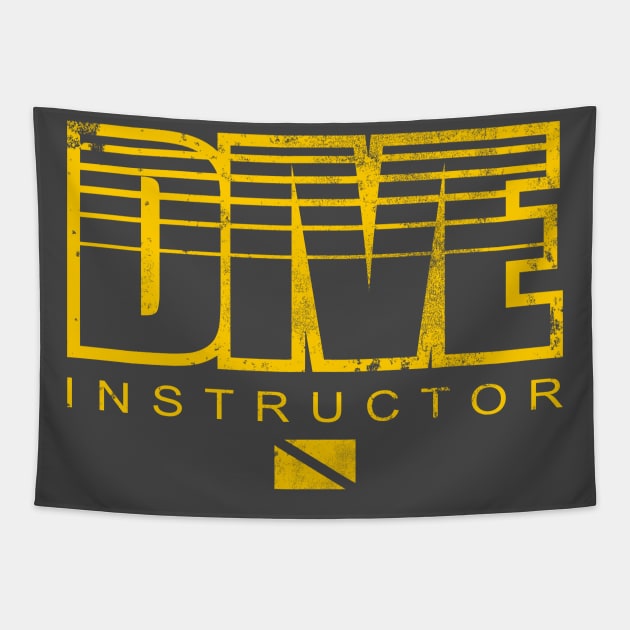 Scuba Instructor Design - DIVE INSTRUCTOR (distressed) Tapestry by TCP