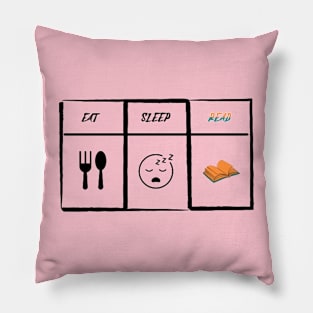 Eat Sleep Read,Book Pillow