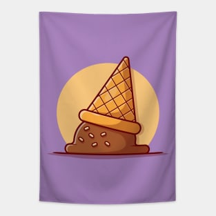 Ice Cream Cone Cartoon Vector Icon Illustration (4) Tapestry