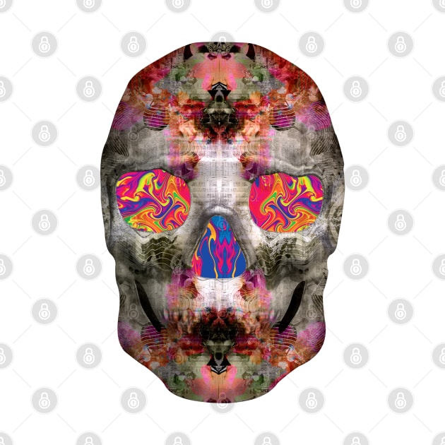 Funky Floral Skull by infloence