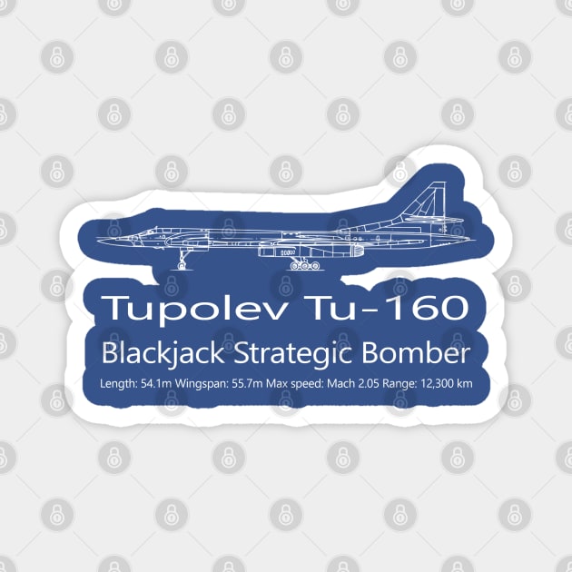 Tupolev Tu-160 Blackjack | Gift T-Shirt Magnet by ProPlaneSpotter