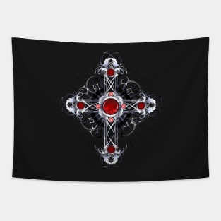 Silver Cross with Rubies Tapestry