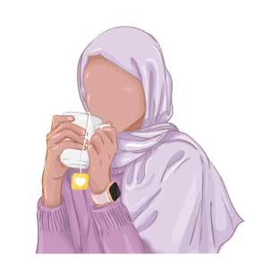 hijabi enjoying tea T-Shirt