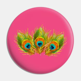 Peacock Feathers Pin