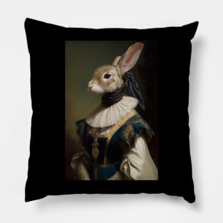 Lady Hareington - Classic Rabbit Portrait Pillow