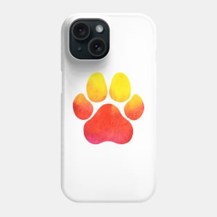 Yellow and Orange Paw Print Phone Case