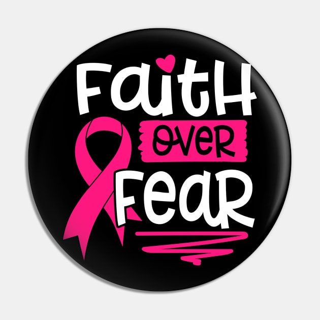 Faith Over Fear, Cancer Awareness, Christian, Faith, Believer, Jesus Christ, Christian Clothing Pin by ChristianLifeApparel