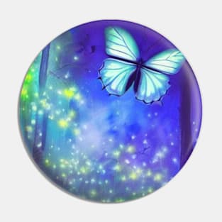 Butterfly in Enchanted Forest Pin