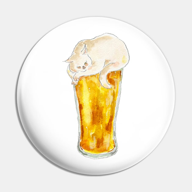 Beer Cat Pin by TOCOROCOMUGI