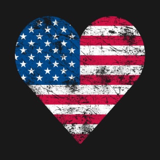 Heart Shape USA American Flag Patriot T-Shirt