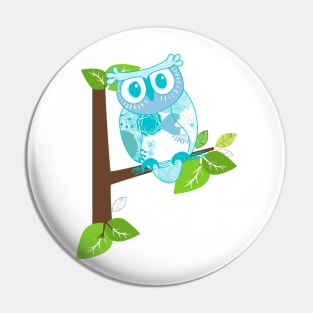 Blue owl in tree Pin
