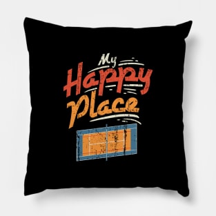 My Happy Place Tennis Center Court T-Shirt Pillow