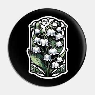 art nouveau sweet pea may Birth Month Flower Pin