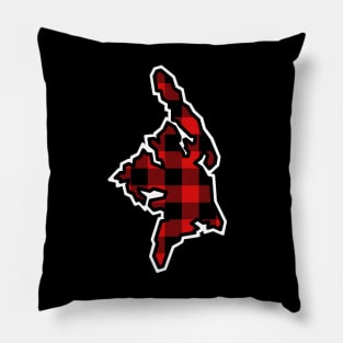 Cortes Island Silhouette in Plaid - Red and Black Pattern - Cortes Island Pillow