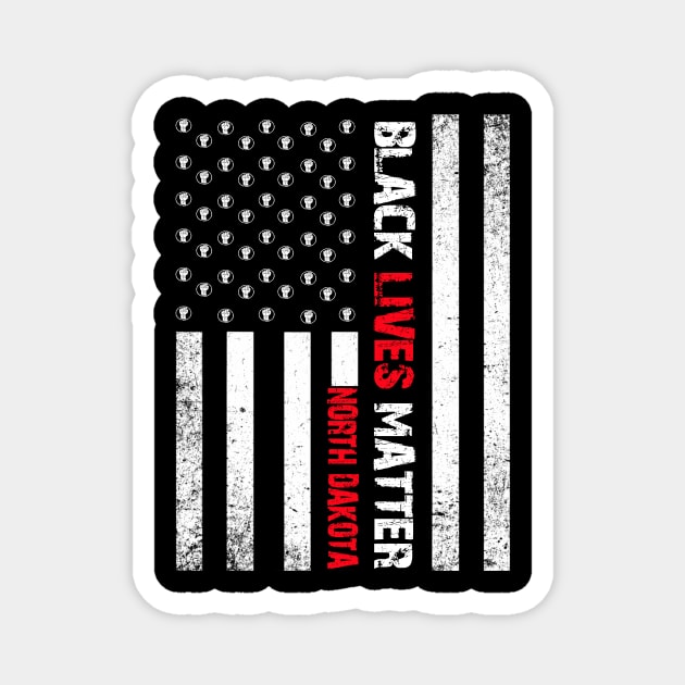 North Dakota black lives matter Flag American Vintage Magnet by Jannysingle