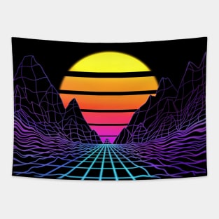 Radiant Mountains Sunset Tapestry