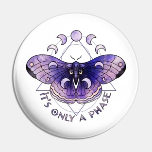 It's just a phase witchy moth design with moon phases Pin