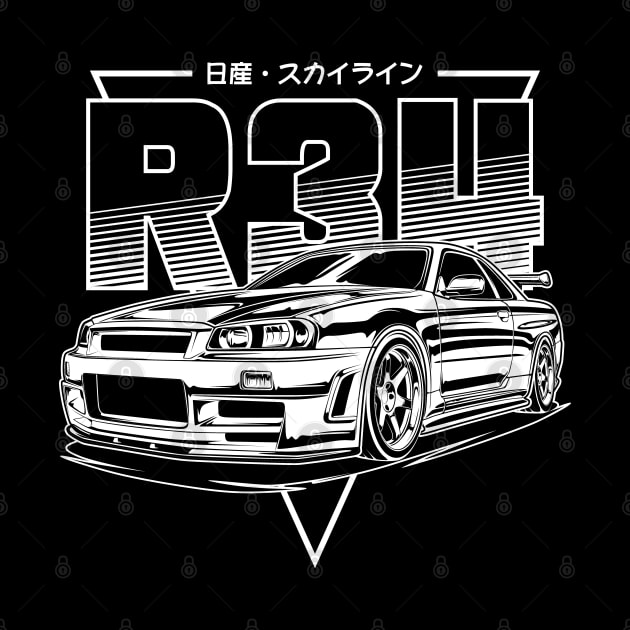 Skyline GTR R34 (White Print) by idrdesign