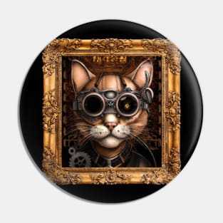 Steampunk Cat Self Portrait Pin