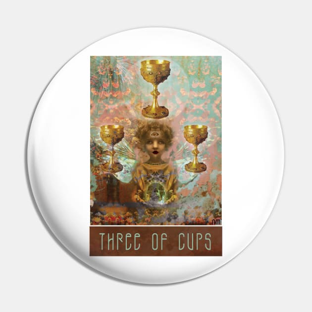 Three of Cups Pin by Artgirl253